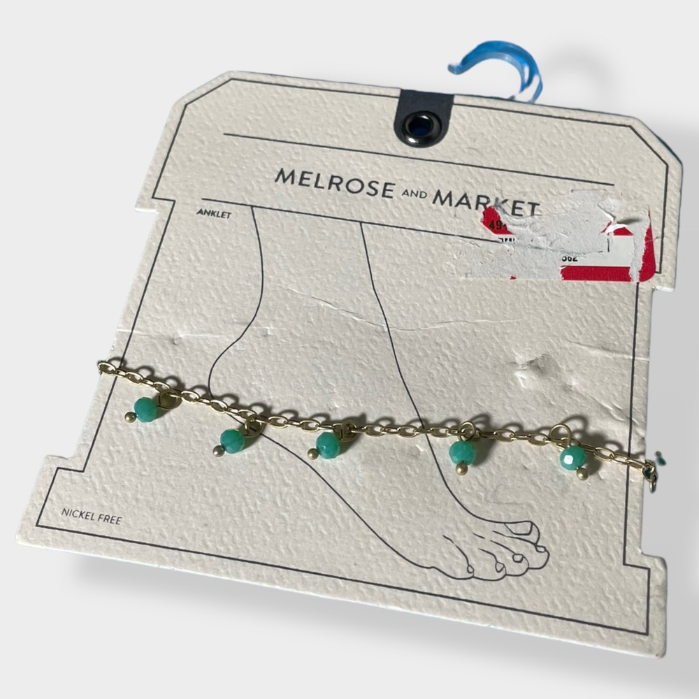 Melrose and Market gold and‎ green anklet ankle bracelet